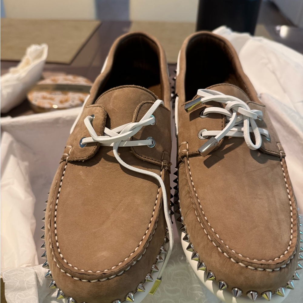 Men's Tan Leather Boat Shoes